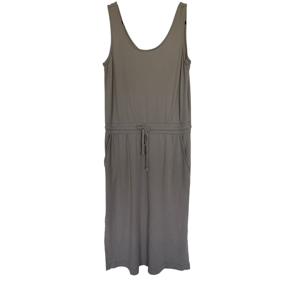 Talbots Haven Well Within Cotton Tie Waist Midi Dress in Gray, M
